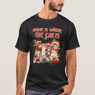 Camiseta A Casa Da Árvore De Natal É Onde Meu Gato Está