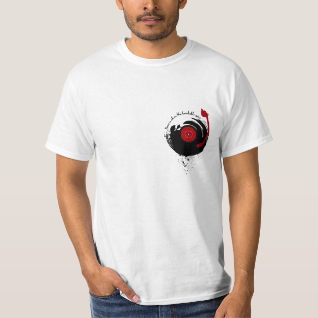 Camiseta A Casa Do Vinyl Records É Onde O Turntable Gira (Frente)