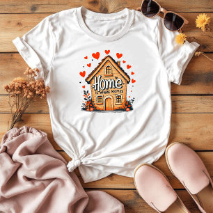 Camiseta A Casa É Onde A Mãe Está Dia das Mães Sentimenta