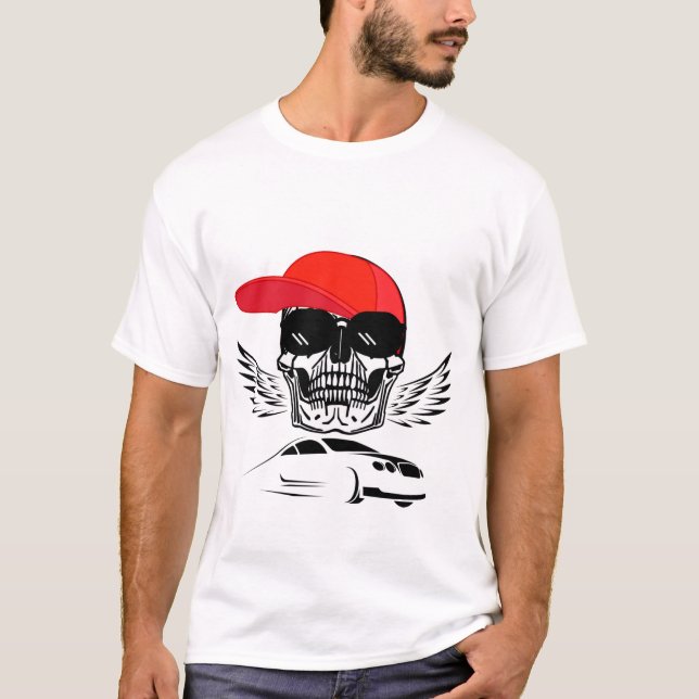 CAMISETA A CAVEIRA E O CARRO (Frente)