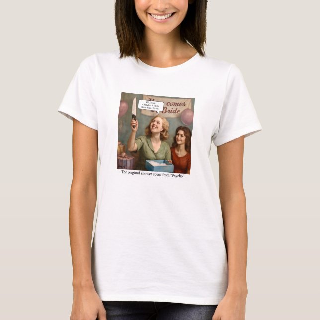 Camiseta A cena original do chuveiro de Psico. (Frente)