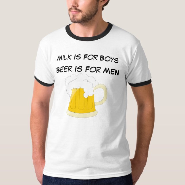 Camiseta A cerveja é para homens (Frente)