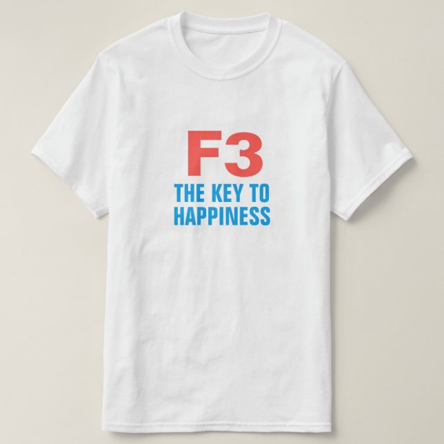 Camiseta A chave para a felicidade (Frente do Design)
