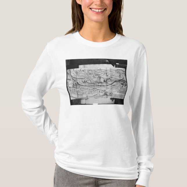 Camiseta A cidade e a vila de Carcassonne, 1462 (Frente)