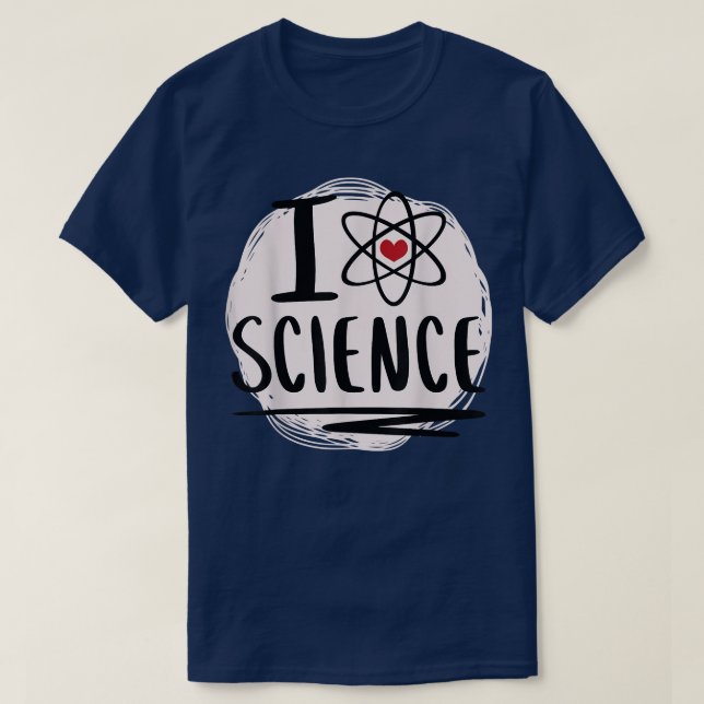 Camiseta A ciência ama a ciência átomo (Frente do Design)