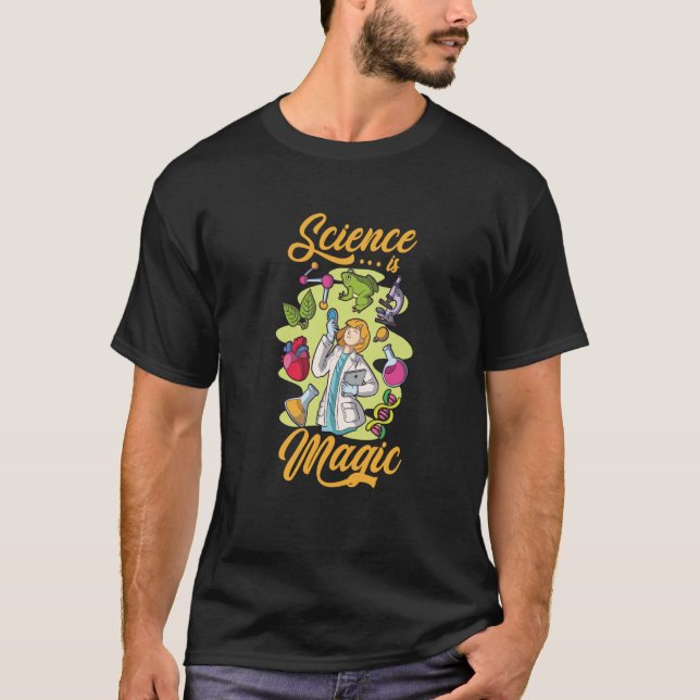 Camiseta A Ciência É Como Um Microscópio De Instrumento Mag (Frente)