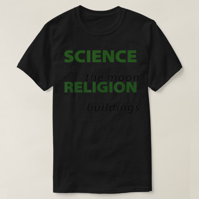 Camiseta A ciência voa até a lua (Frente do Design)