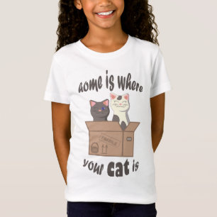 Camiseta A citação engraçada de Home é onde seu gato está