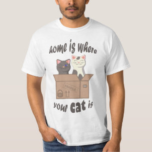 Camiseta A citação engraçada de Home é onde seu gato está