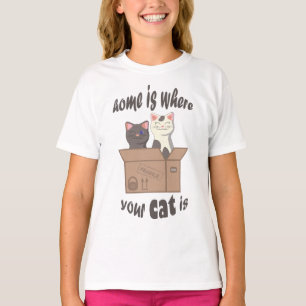 Camiseta A citação engraçada de Home é onde seu gato está