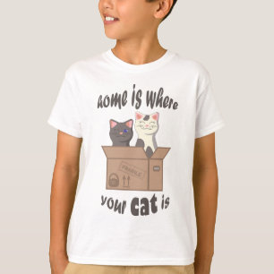 Camiseta A citação engraçada de Home é onde seu gato está