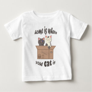 Camiseta A citação engraçada de Home é onde seu gato está