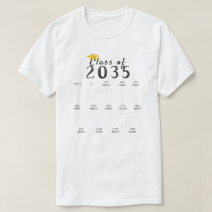 Camiseta A classe de graduação de impressão digital de 2035