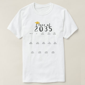 Camiseta A classe de graduação de impressão digital de 2035