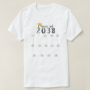 Camiseta A classe de graduação de impressão digital de 2038