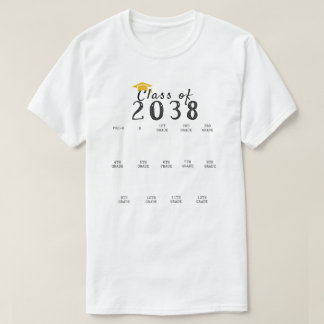 Camiseta A classe de graduação de impressão digital de 2038