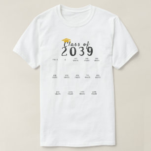 Camiseta A classe de graduação de impressão digital de 2039