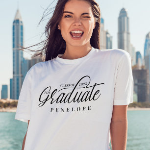 Camiseta A Classe de Script Moderno do Formando do Nome do 
