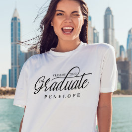 Camiseta A Classe de Script Moderno do Formando do Nome do 