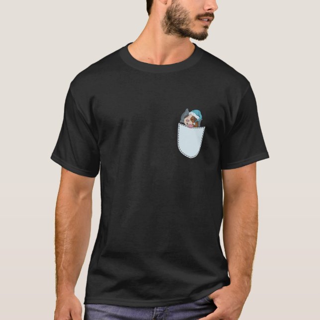 Camiseta A cobaia dormente no bolso (Frente)