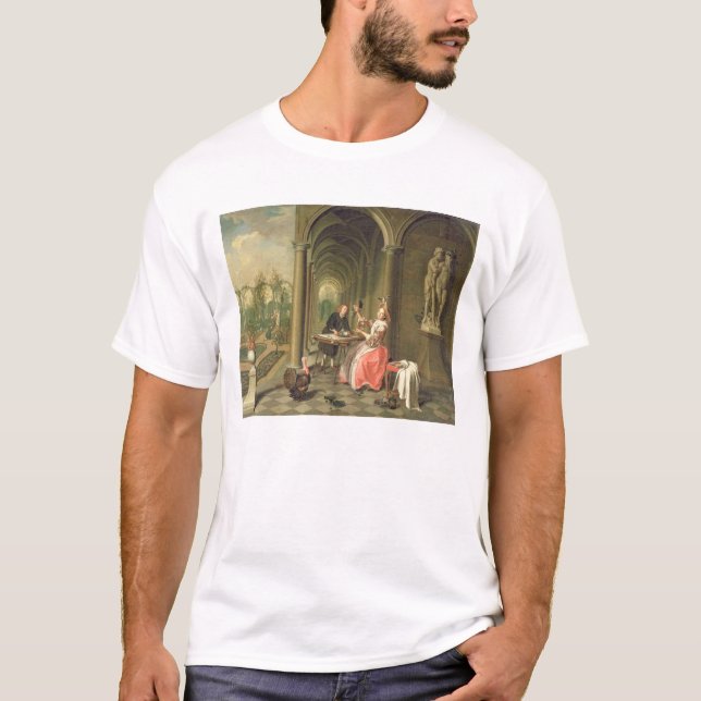 Camiseta A colunata de uma casa de campo com um seate da (Frente)
