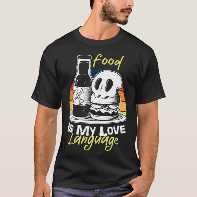 Camiseta A comida É A Minha Língua De Amor, O Chef Executiv (Frente)