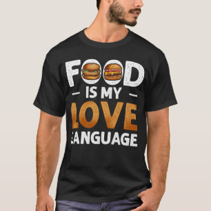 Camiseta A comida É Minha Língua De Amor Cheeseburger Gourm