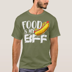 Camiseta A comida É O Meu Cachorro Quente Engraçado E Engra