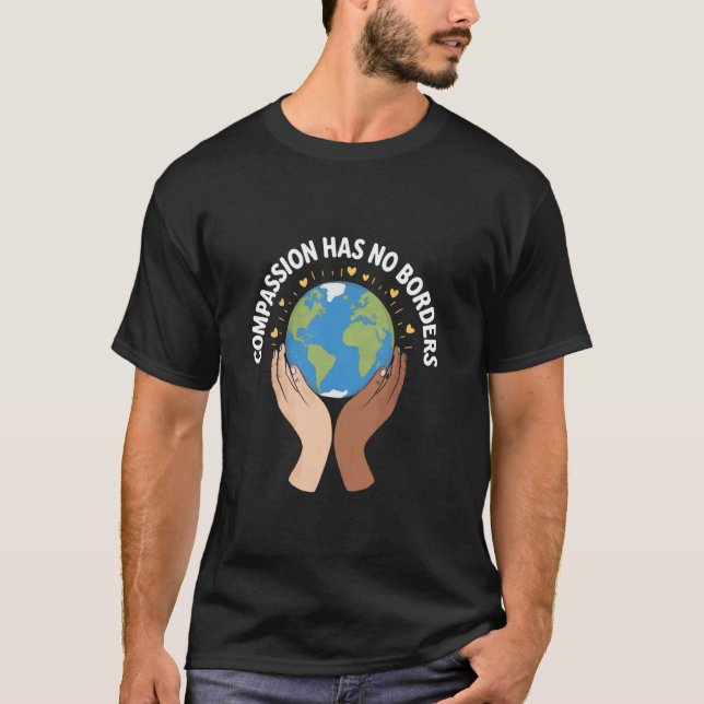 Camiseta A Compaixão Não Tem Fronteiras Abrace a Diversidad (Frente)