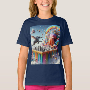 Camiseta A competição de xadrez no mundo animal