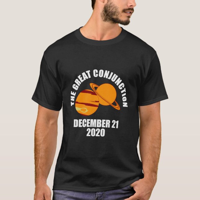 Camiseta A Conjunção de Excelentes 2020 de Júpiter Saturn C (Frente)