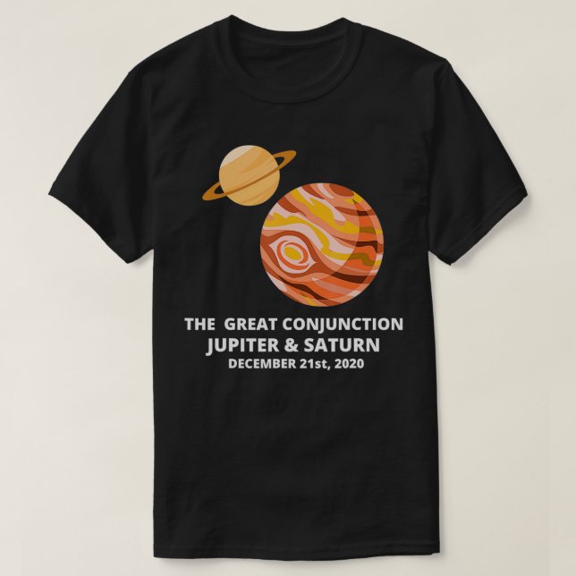 Camiseta A Conjunção de Excelentes 2020 Júpiter e o Plano S (Frente do Design)