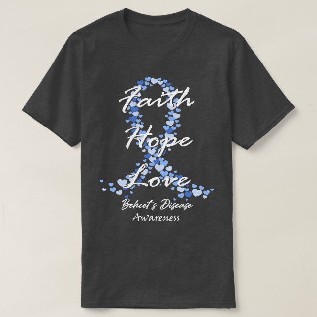 Camiseta A consciência das doenças a fé a esperança a esper (Frente do Design)