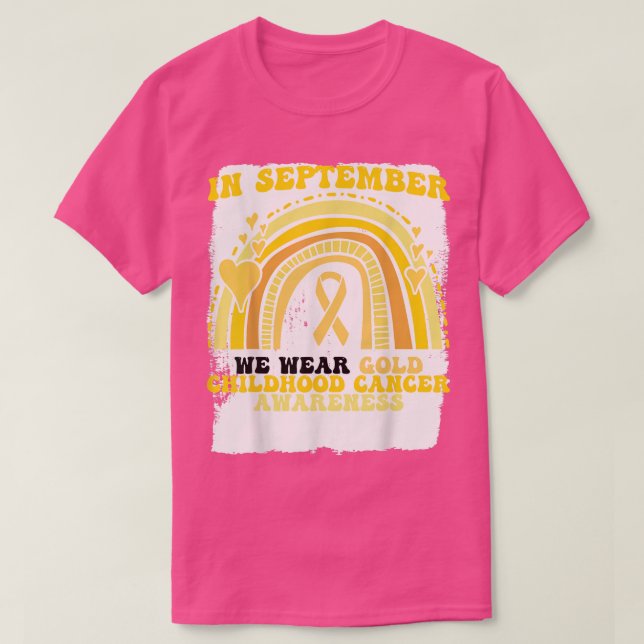 Camiseta A Consciência Do Cancer Arco-Íris Em Setembro Nós (Frente do Design)