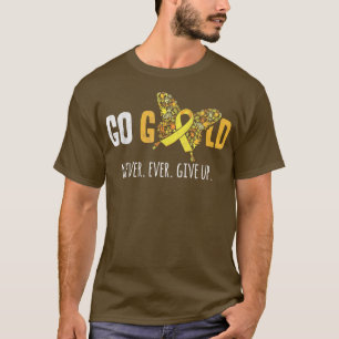 Camiseta A consciência do Cancer infantil é Dourada e nunca