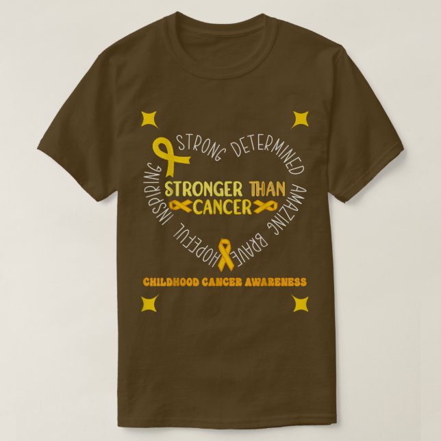 Camiseta a consciência do cancer infantil é mais forte do q (Frente do Design)