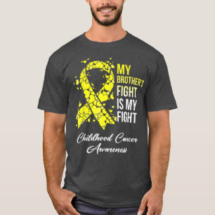 Camiseta A Consciência do Cancer Infantil Meu Irmão Luta É