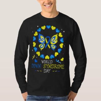 Camiseta A Consciência do Dia da Síndrome de Baixo no Mundo