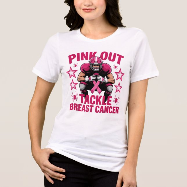 Camiseta A Consciência do futebol pia o Cancer da mama (Frente)