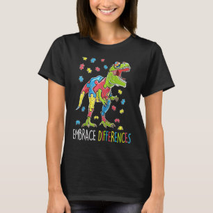 Camiseta A Consciência do Quebra-cabeça do Dinossauro para