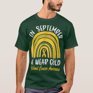 Camiseta A Consciência Infantil do Cancer Rainbow Em Setemb