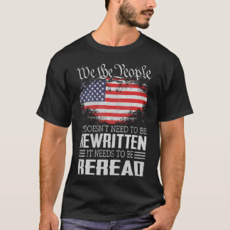 Camiseta A Constituição Da Bandeira Dos Eua Tem De Ser Reno