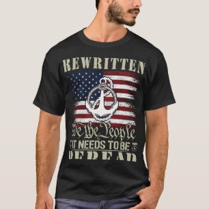 Camiseta A Constituição dos EUA sobre a bandeira dos EUA pr