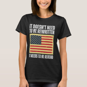 Camiseta A Constituição dos EUA sobre a bandeira dos EUA pr