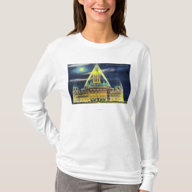 Camiseta A construção do Capitólio do estado na noite (Frente)