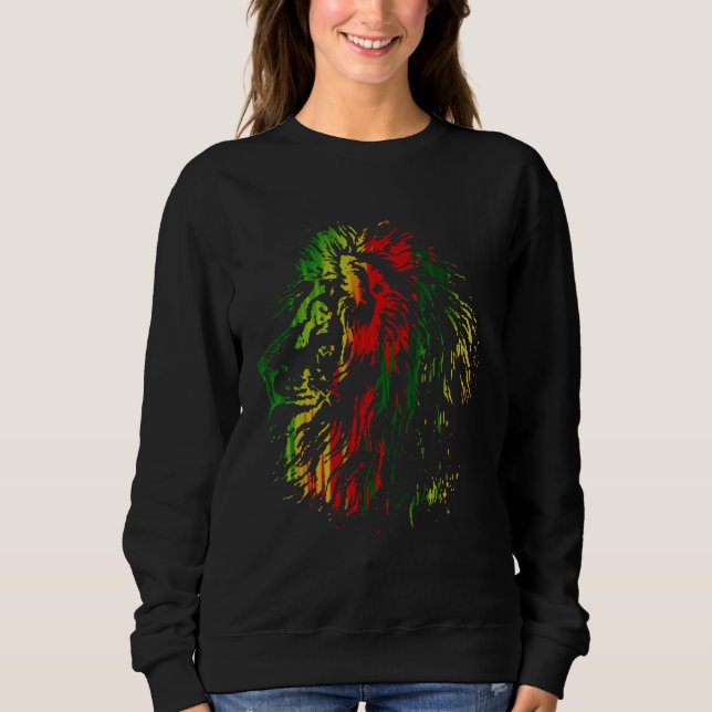 Camiseta A cool lion in Rasta colors (Frente)