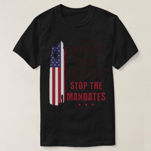 Camiseta A cooperação não é consentida Interromper os Manda (Frente do Design)