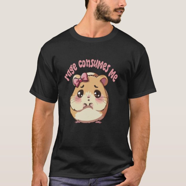 Camiseta A coquete de meme do hamster Rage me consome engra (Frente)