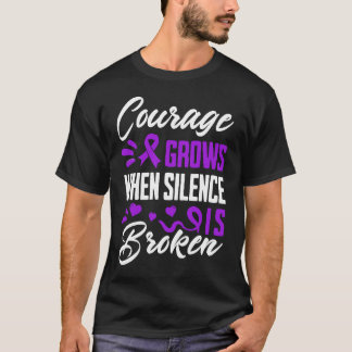 Camiseta A Coragem Cresce Quando O Silêncio É Quebrado