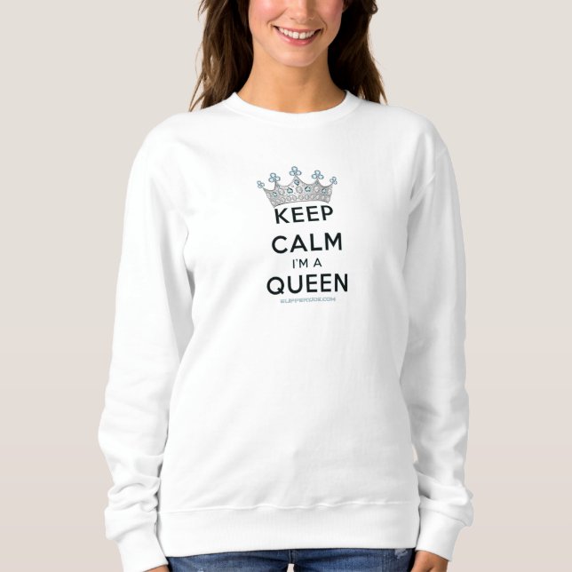 Camiseta A coroa rainha da calma da SlipperyJoe's prateada  (Frente)